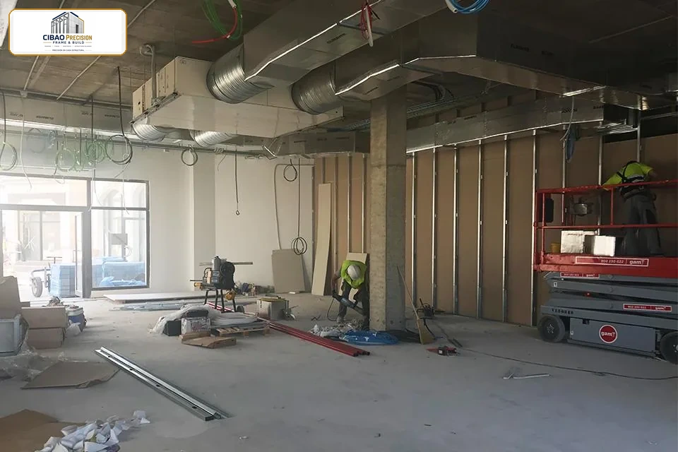 Trabajo comercial interior en proceso