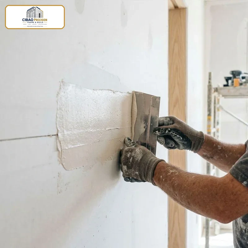 Aplicación de finish en pared