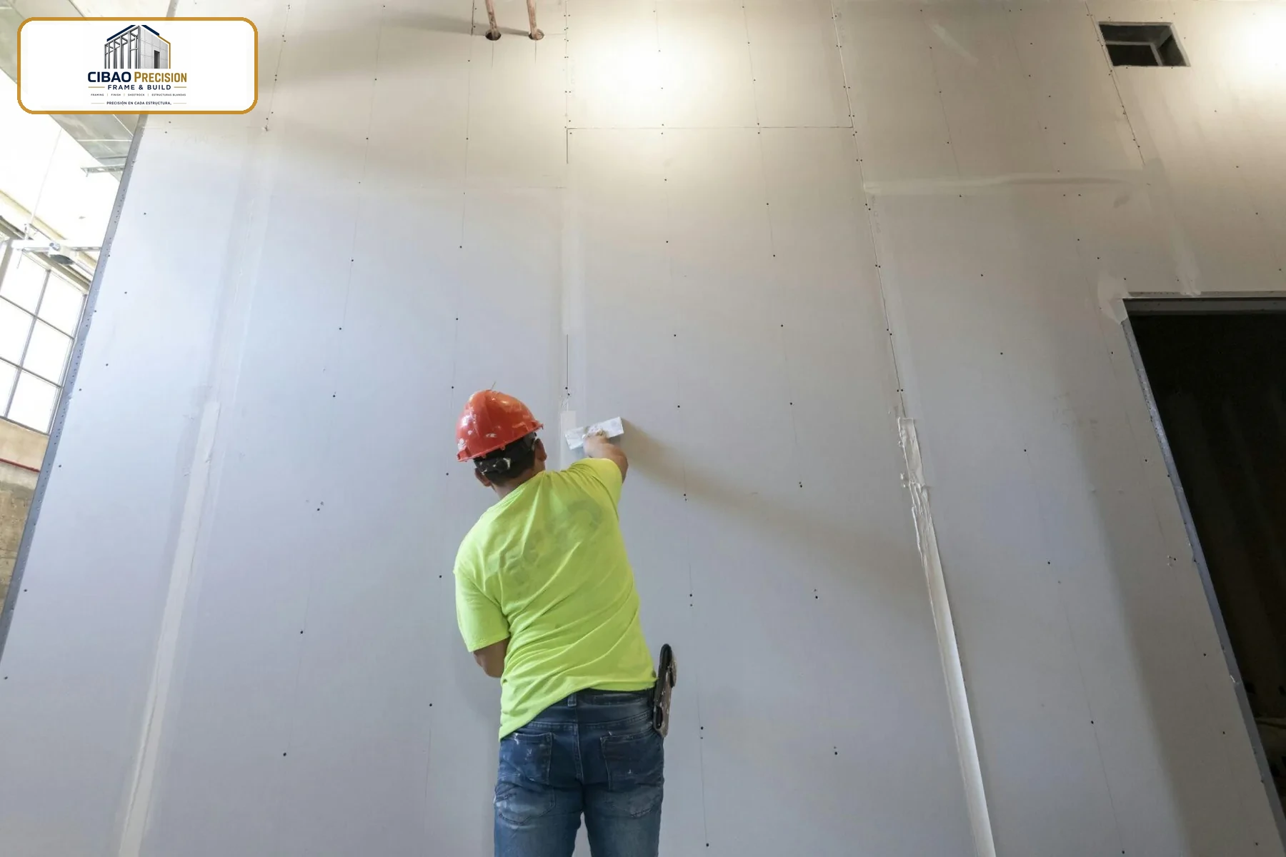 Trabajo de sheetrock en pared